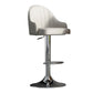 Glam Dining Stools Adjustable Height Bar Stools with Metal Base Gray-White Silver 1 Piece Clearhalo 'Bar Furniture' 'Bar Stools' 'bar_stools' 'furn' 'furn_bar_stools' 'Furniture' 'Kitchen & Dining Furniture' 6813628