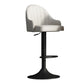 Glam Dining Stools Adjustable Height Bar Stools with Metal Base Gray-White Black 1 Piece Clearhalo 'Bar Furniture' 'Bar Stools' 'bar_stools' 'furn' 'furn_bar_stools' 'Furniture' 'Kitchen & Dining Furniture' 6813629