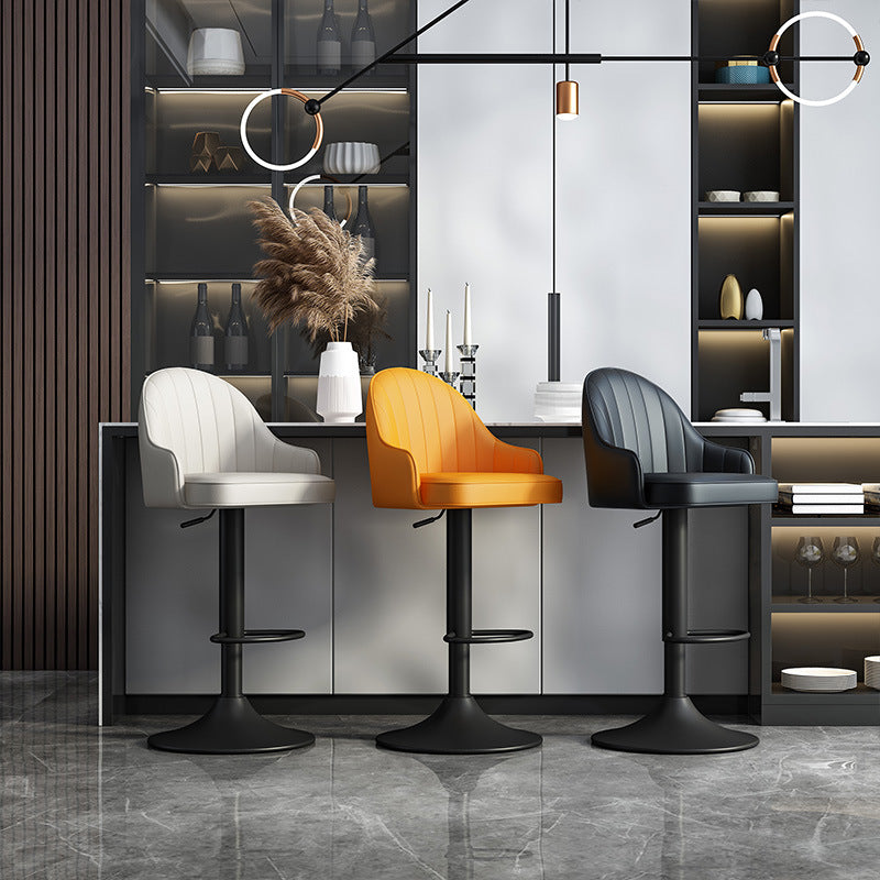 Glam Dining Stools Adjustable Height Bar Stools with Metal Base Clearhalo 'Bar Furniture' 'Bar Stools' 'bar_stools' 'furn' 'furn_bar_stools' 'Furniture' 'Kitchen & Dining Furniture' 6813630