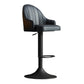 Glam Dining Stools Adjustable Height Bar Stools with Metal Base Black Black 1 Piece Clearhalo 'Bar Furniture' 'Bar Stools' 'bar_stools' 'furn' 'furn_bar_stools' 'Furniture' 'Kitchen & Dining Furniture' 6813634