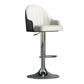Glam Dining Stools Adjustable Height Bar Stools with Metal Base Black White Silver 1 Piece Clearhalo 'Bar Furniture' 'Bar Stools' 'bar_stools' 'furn' 'furn_bar_stools' 'Furniture' 'Kitchen & Dining Furniture' 6813638