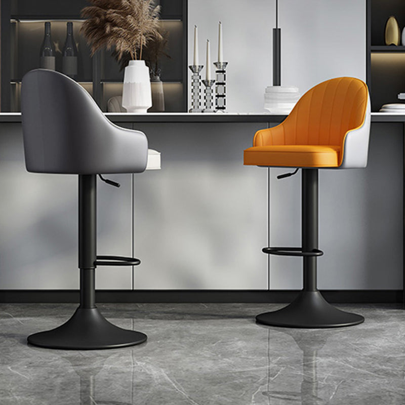 Glam Dining Stools Adjustable Height Bar Stools with Metal Base Clearhalo 'Bar Furniture' 'Bar Stools' 'bar_stools' 'furn' 'furn_bar_stools' 'Furniture' 'Kitchen & Dining Furniture' 6813644