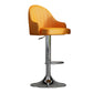 Glam Dining Stools Adjustable Height Bar Stools with Metal Base