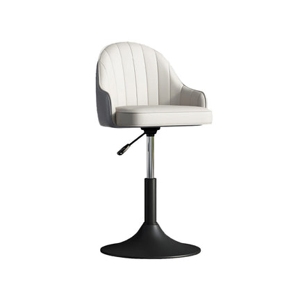 Glam Dining Stools Adjustable Height Bar Stools with Metal Base White-Gray Black 1 Piece Clearhalo 'Bar Furniture' 'Bar Stools' 'bar_stools' 'furn' 'furn_bar_stools' 'Furniture' 'Kitchen & Dining Furniture' 6813646