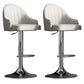 Glam Dining Stools Adjustable Height Bar Stools with Metal Base Gray-White Silver 2 Piece Set Clearhalo 'Bar Furniture' 'Bar Stools' 'bar_stools' 'furn' 'furn_bar_stools' 'Furniture' 'Kitchen & Dining Furniture' 6813648