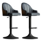 Glam Dining Stools Adjustable Height Bar Stools with Metal Base Black Black 2 Piece Set Clearhalo 'Bar Furniture' 'Bar Stools' 'bar_stools' 'furn' 'furn_bar_stools' 'Furniture' 'Kitchen & Dining Furniture' 6813652