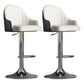 Glam Dining Stools Adjustable Height Bar Stools with Metal Base Black White Silver 2 Piece Set Clearhalo 'Bar Furniture' 'Bar Stools' 'bar_stools' 'furn' 'furn_bar_stools' 'Furniture' 'Kitchen & Dining Furniture' 6813654