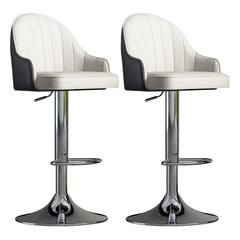 Glam Dining Stools Adjustable Height Bar Stools with Metal Base