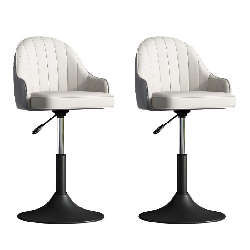 Glam Dining Stools Adjustable Height Bar Stools with Metal Base