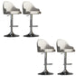 Glam Dining Stools Adjustable Height Bar Stools with Metal Base Gray-White Silver 4 Piece Set Clearhalo 'Bar Furniture' 'Bar Stools' 'bar_stools' 'furn' 'furn_bar_stools' 'Furniture' 'Kitchen & Dining Furniture' 6813660