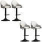 Glam Dining Stools Adjustable Height Bar Stools with Metal Base