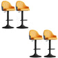 Glam Dining Stools Adjustable Height Bar Stools with Metal Base