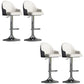 Glam Dining Stools Adjustable Height Bar Stools with Metal Base Black White Silver 4 Piece Set Clearhalo 'Bar Furniture' 'Bar Stools' 'bar_stools' 'furn' 'furn_bar_stools' 'Furniture' 'Kitchen & Dining Furniture' 6813666