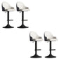 Glam Dining Stools Adjustable Height Bar Stools with Metal Base