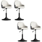Glam Dining Stools Adjustable Height Bar Stools with Metal Base White-Gray Black 4 Piece Set Clearhalo 'Bar Furniture' 'Bar Stools' 'bar_stools' 'furn' 'furn_bar_stools' 'Furniture' 'Kitchen & Dining Furniture' 6813670