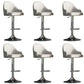 Glam Dining Stools Adjustable Height Bar Stools with Metal Base Gray-White Silver 6 Piece Set Clearhalo 'Bar Furniture' 'Bar Stools' 'bar_stools' 'furn' 'furn_bar_stools' 'Furniture' 'Kitchen & Dining Furniture' 6813672