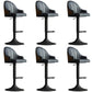 Glam Dining Stools Adjustable Height Bar Stools with Metal Base Black Black 6 Piece Set Clearhalo 'Bar Furniture' 'Bar Stools' 'bar_stools' 'furn' 'furn_bar_stools' 'Furniture' 'Kitchen & Dining Furniture' 6813676