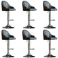 Glam Dining Stools Adjustable Height Bar Stools with Metal Base Black Silver 6 Piece Set Clearhalo 'Bar Furniture' 'Bar Stools' 'bar_stools' 'furn' 'furn_bar_stools' 'Furniture' 'Kitchen & Dining Furniture' 6813677