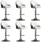 Glam Dining Stools Adjustable Height Bar Stools with Metal Base Black White Silver 6 Piece Set Clearhalo 'Bar Furniture' 'Bar Stools' 'bar_stools' 'furn' 'furn_bar_stools' 'Furniture' 'Kitchen & Dining Furniture' 6813678