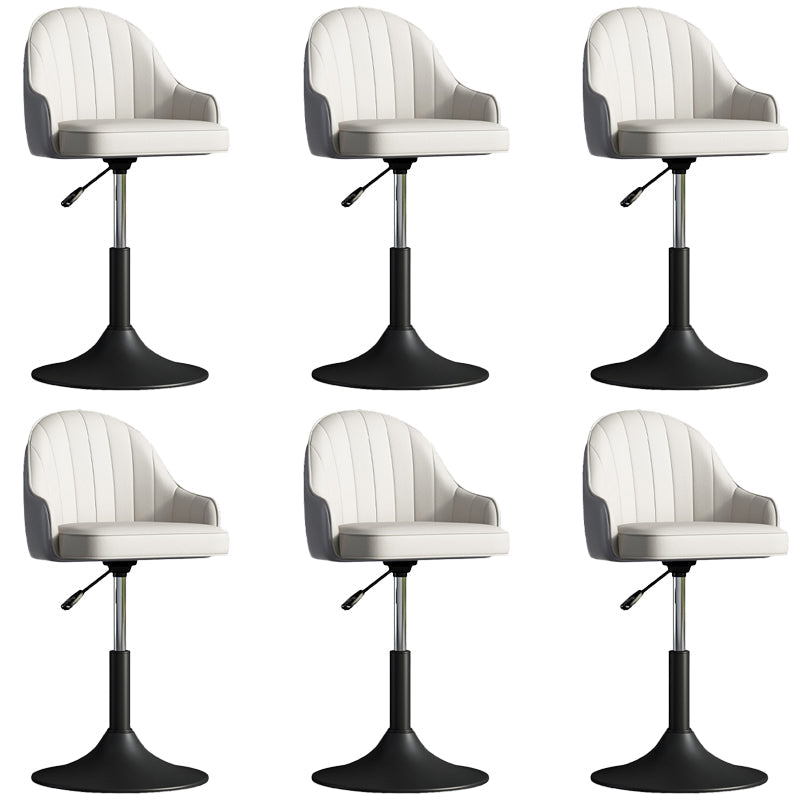 Glam Dining Stools Adjustable Height Bar Stools with Metal Base