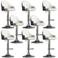 Glam Dining Stools Adjustable Height Bar Stools with Metal Base Black White Silver 8 Piece Set Clearhalo 'Bar Furniture' 'Bar Stools' 'bar_stools' 'furn' 'furn_bar_stools' 'Furniture' 'Kitchen & Dining Furniture' 6813690