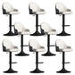 Glam Dining Stools Adjustable Height Bar Stools with Metal Base Black White Black 8 Piece Set Clearhalo 'Bar Furniture' 'Bar Stools' 'bar_stools' 'furn' 'furn_bar_stools' 'Furniture' 'Kitchen & Dining Furniture' 6813691