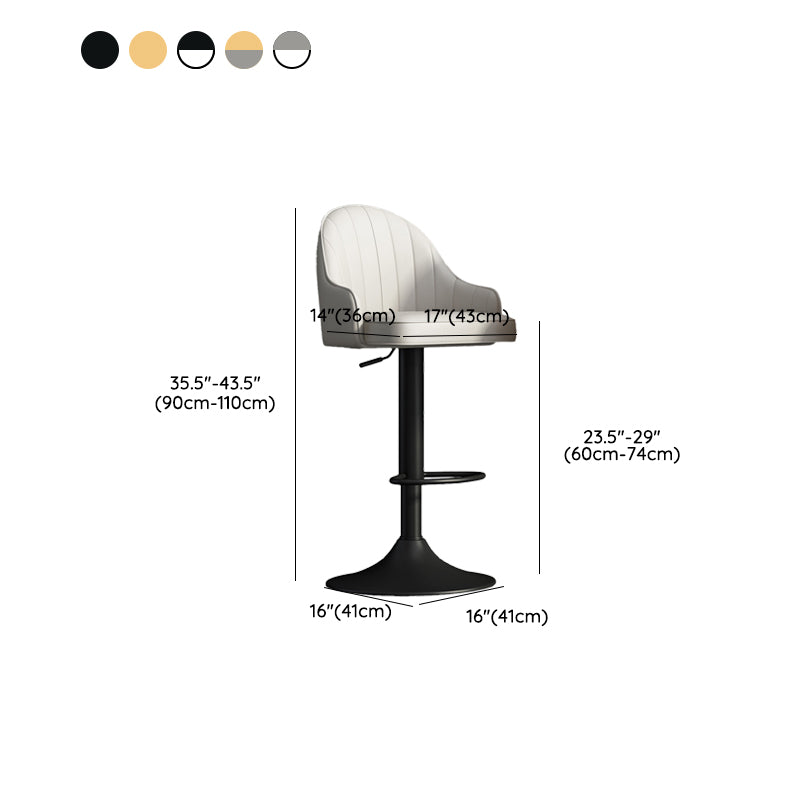 Glam Dining Stools Adjustable Height Bar Stools with Metal Base Clearhalo 'Bar Furniture' 'Bar Stools' 'bar_stools' 'furn' 'furn_bar_stools' 'Furniture' 'Kitchen & Dining Furniture' 6813697