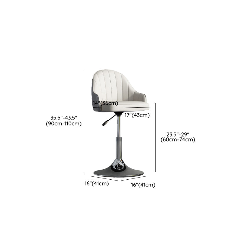 Glam Dining Stools Adjustable Height Bar Stools with Metal Base Clearhalo 'Bar Furniture' 'Bar Stools' 'bar_stools' 'furn' 'furn_bar_stools' 'Furniture' 'Kitchen & Dining Furniture' 6813698