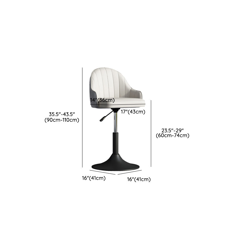 Glam Dining Stools Adjustable Height Bar Stools with Metal Base Clearhalo 'Bar Furniture' 'Bar Stools' 'bar_stools' 'furn' 'furn_bar_stools' 'Furniture' 'Kitchen & Dining Furniture' 6813699