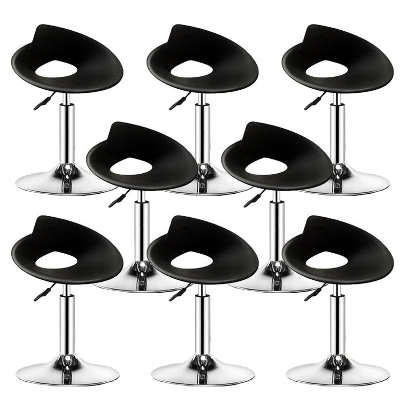 Taburetes de barra de espalda baja Taburetes de barra de altura ajustable con base de metal