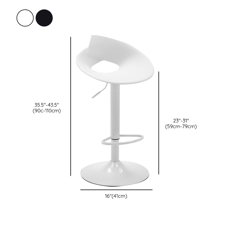 Taburetes de barra de espalda baja Taburetes de barra de altura ajustable con base de metal