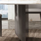 Contemporary Furniture Stone Rectangle Dining Room Table in White