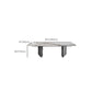 Contemporary Furniture Stone Rectangle Dining Room Table in White