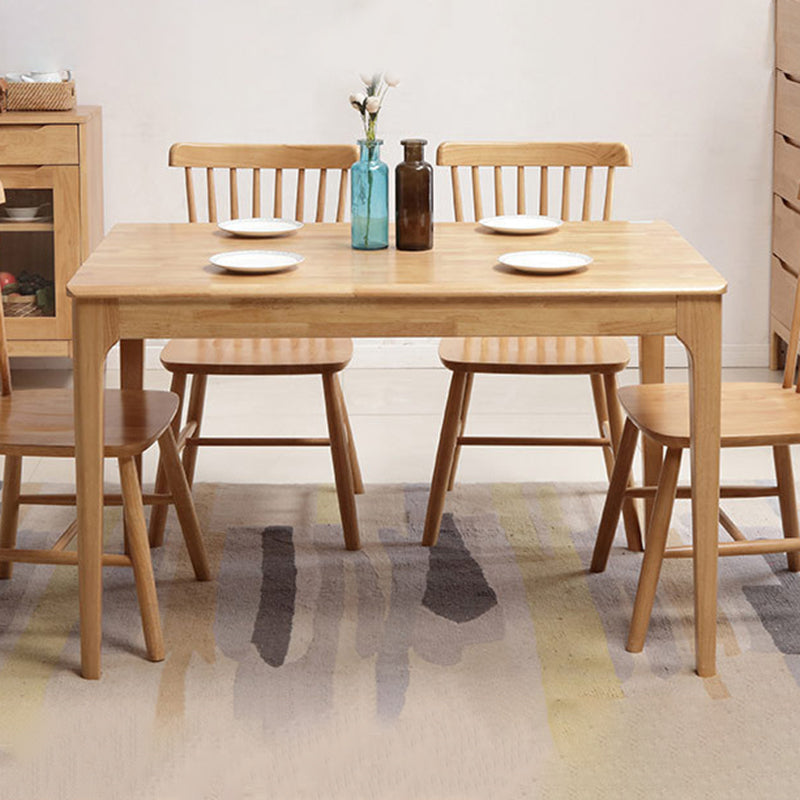 4 Legs Dining Room Table Solid Wood Dining Table for Dining Room Natural 59.1"L x 31.5"W x 29.5"H Without Chairs Clearhalo 'Dining Tables & Seating' 'Dining Tables' 'dining_table' 'furn' 'furn_dining_table' 'Furniture' 'Kitchen & Dining Furniture' 6813879