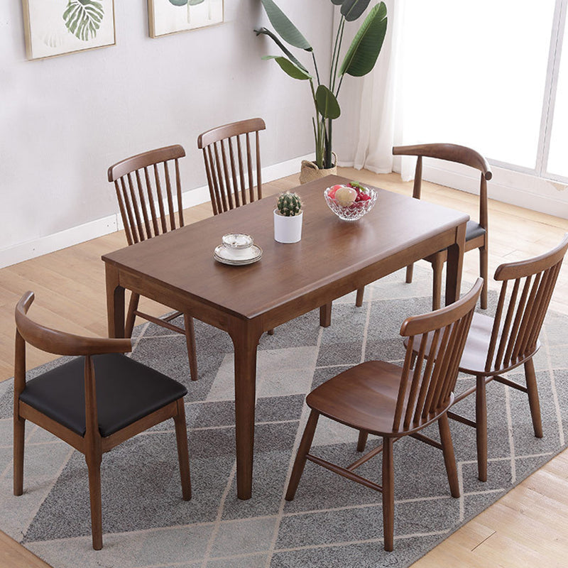 4 Legs Dining Room Table Solid Wood Dining Table for Dining Room Walnut Without Chairs Clearhalo 'Dining Tables & Seating' 'Dining Tables' 'dining_table' 'furn' 'furn_dining_table' 'Furniture' 'Kitchen & Dining Furniture' 6813880