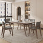 Table de salle à manger rectangulaire en pierre, mobilier de style moderne, blanc