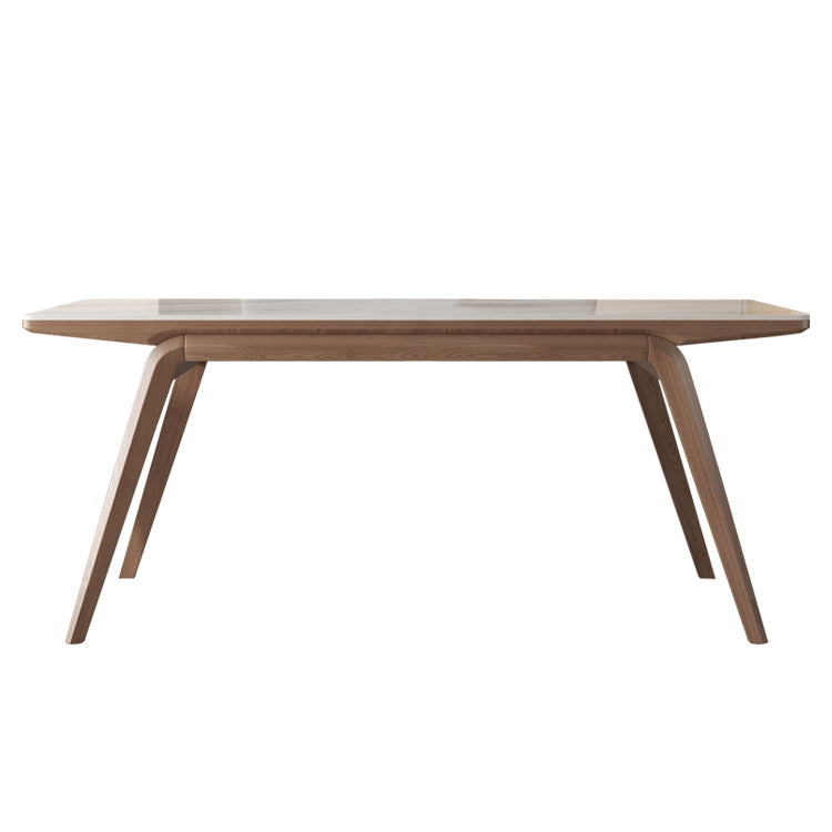 Table de salle à manger rectangulaire en pierre, mobilier de style moderne, blanc