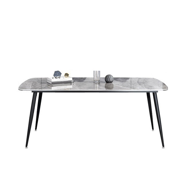 Simplicity Style Furniture Rectangle Stone Dining Room Table for Dining Room Gray Without Chairs Clearhalo 'Dining Tables & Seating' 'Dining Tables' 'dining_table' 'furn' 'furn_dining_table' 'Furniture' 'Kitchen & Dining Furniture' 6813953