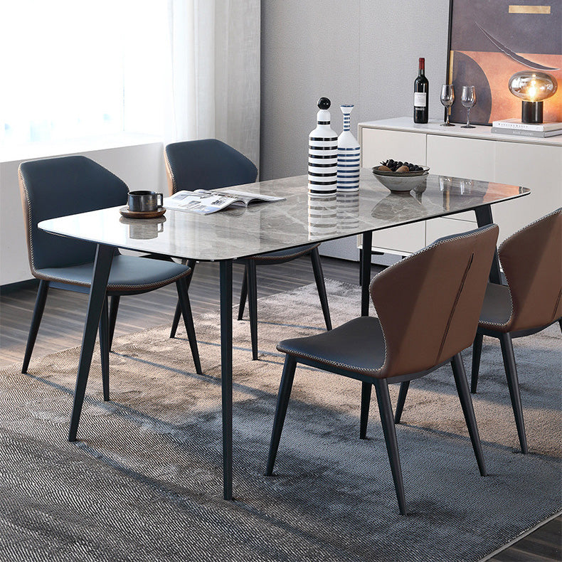Simplicity Style Furniture Rectangle Stone Dining Room Table for Dining Room Clearhalo 'Dining Tables & Seating' 'Dining Tables' 'dining_table' 'furn' 'furn_dining_table' 'Furniture' 'Kitchen & Dining Furniture' 6813964