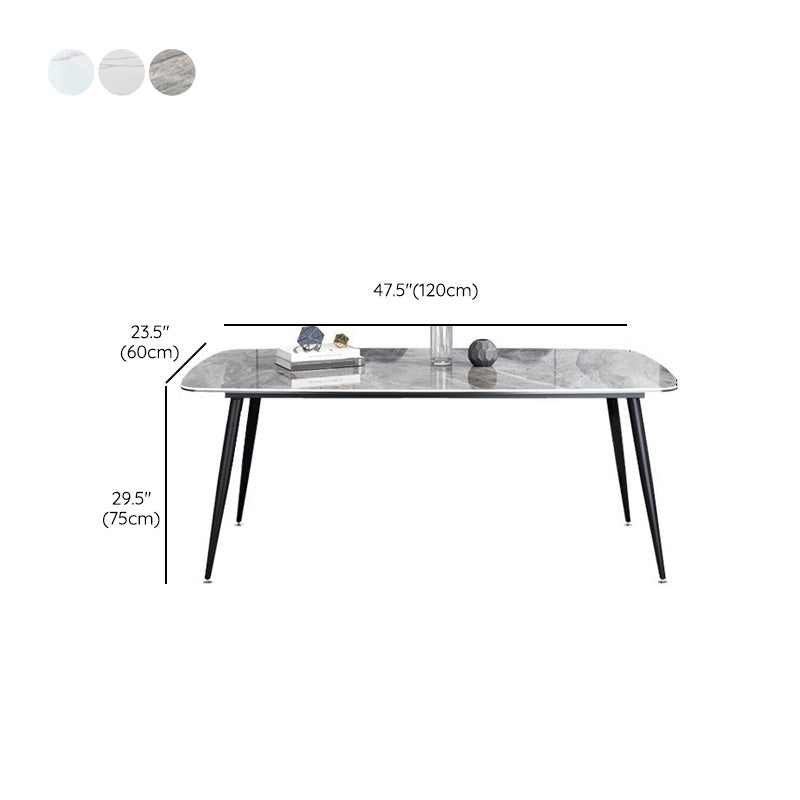 Simplicity Style Furniture Rectangle Stone Dining Room Table for Dining Room Clearhalo 'Dining Tables & Seating' 'Dining Tables' 'dining_table' 'furn' 'furn_dining_table' 'Furniture' 'Kitchen & Dining Furniture' 6813965