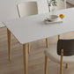 Simplicity Furniture Stone Rectangle Dining Room Table in White