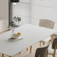 Simplicity Furniture Stone Rectangle Dining Room Table in White