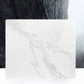 Glam Dinette Table Rectangle Stone Dining Room Table in White