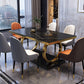 Glam Dinette Table Rectangle Stone Dining Room Table for Home Black Gold Without Chairs Clearhalo 'Dining Tables & Seating' 'Dining Tables' 'dining_table' 'furn' 'furn_dining_table' 'Furniture' 'Kitchen & Dining Furniture' 6814012