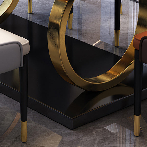 Glam Dinette Table Rectangle Stone Dining Room Table for Home Clearhalo 'Dining Tables & Seating' 'Dining Tables' 'dining_table' 'furn' 'furn_dining_table' 'Furniture' 'Kitchen & Dining Furniture' 6814013