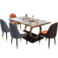 Glam Dinette Table Rectangle Stone Dining Room Table for Home Clearhalo 'Dining Tables & Seating' 'Dining Tables' 'dining_table' 'furn' 'furn_dining_table' 'Furniture' 'Kitchen & Dining Furniture' 6814014