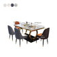 Glam Dinette Table Rectangle Stone Dining Room Table for Home Clearhalo 'Dining Tables & Seating' 'Dining Tables' 'dining_table' 'furn' 'furn_dining_table' 'Furniture' 'Kitchen & Dining Furniture' 6814019