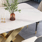 Glam Style Dinner Table Rectangle Stone Dining Room Table for Home Clearhalo 'Dining Tables & Seating' 'Dining Tables' 'dining_table' 'furn' 'furn_dining_table' 'Furniture' 'Kitchen & Dining Furniture' 6814024