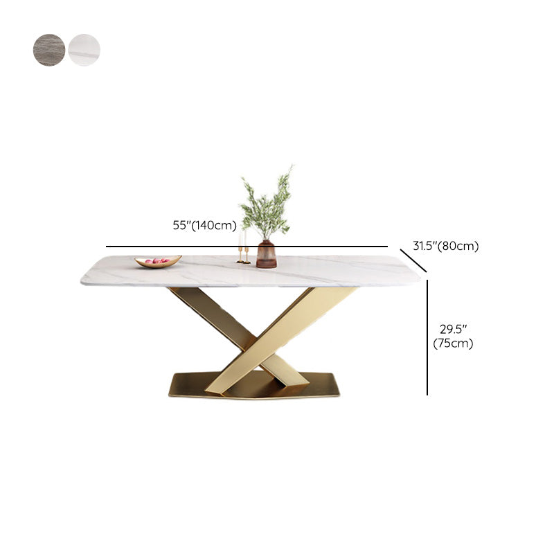 Glam Style Dinner Table Rectangle Stone Dining Room Table for Home Clearhalo 'Dining Tables & Seating' 'Dining Tables' 'dining_table' 'furn' 'furn_dining_table' 'Furniture' 'Kitchen & Dining Furniture' 6814030
