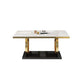 Glam Style Dinner Table Rectangle Stone Dining Room Table for Kitchen White 51.2"L x 31.5"W x 29.5"H Without Chairs Clearhalo 'Dining Tables & Seating' 'Dining Tables' 'dining_table' 'furn' 'furn_dining_table' 'Furniture' 'Kitchen & Dining Furniture' 6814035